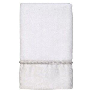 Avanti Manor Hill Set of 2 Fingertip Towels Bright White Guest Bath Bathroom